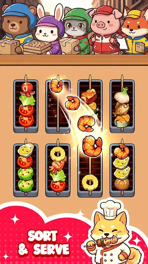 Skewer Sort: Grill Puzzle Screenshot 1