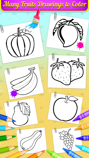 Fruits Coloring Book & Drawing Book Screenshot 1