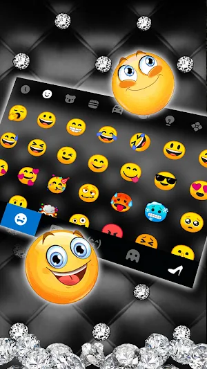 Black Pink Diamonds Keyboard Background Screenshot 2
