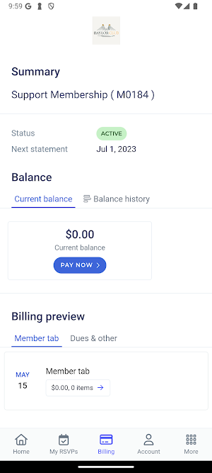 Baylor Club Screenshot 1