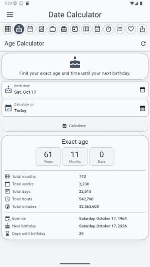 Date Calculator Screenshot 3