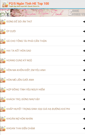 Truyện Ngôn Tình HE Top 100 Ph Screenshot 2