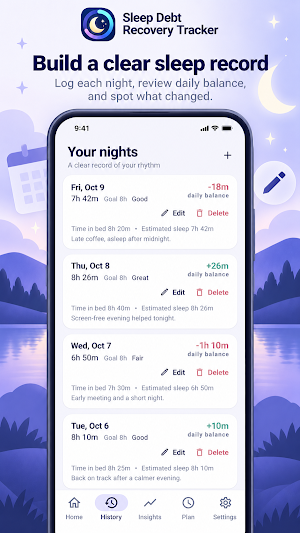Sleep Debt Recovery Tracker Screenshot 1