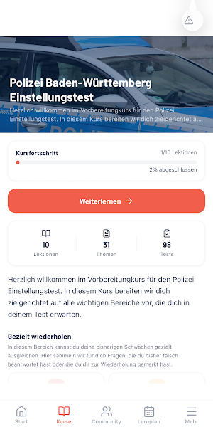 Polizei BW Einstellungstest Screenshot 0