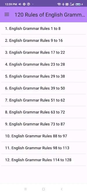 120 Rules of English Grammar Screenshot 0