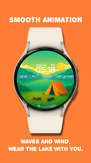 Summer Lake Camp -Watch Face Screenshot 2