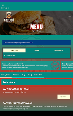 Capybar street food bar Screenshot 2