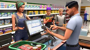 Shopping Mall Girl Cashier- Cash Register Games 3D Screenshot 3