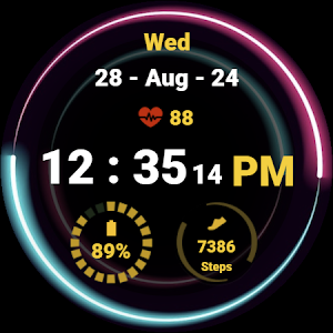 Neon Green Pink Watch Face Screenshot 0