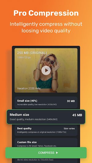 Video Compressor ShrinkVid: Reduce Video File Size Screenshot 0