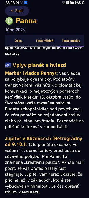 Denný horoskop - Vplyv planét Screenshot 0