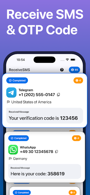 ReceiveSMS: Virtual Number SMS Screenshot 0