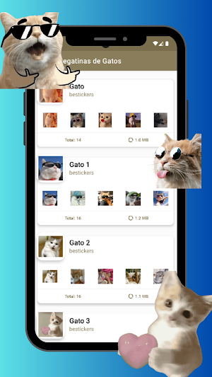 Lindas Pegatinas de gatos Screenshot 1
