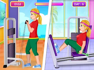 Fitness Girl: Gym Workout Games for Girls Screenshot 2