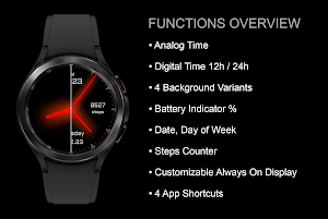 EY08 Red Glow Watchface Screenshot 2