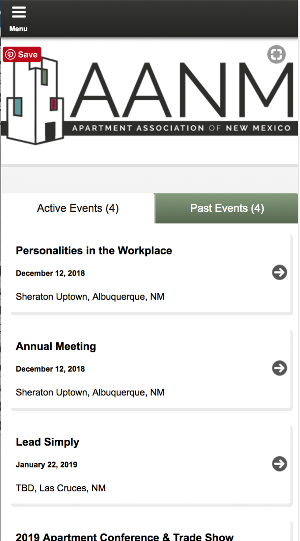 AANM Events Screenshot 0