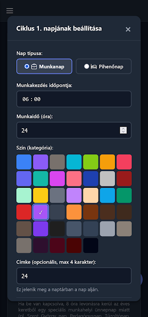 Munkaidő Naptár Screenshot 3