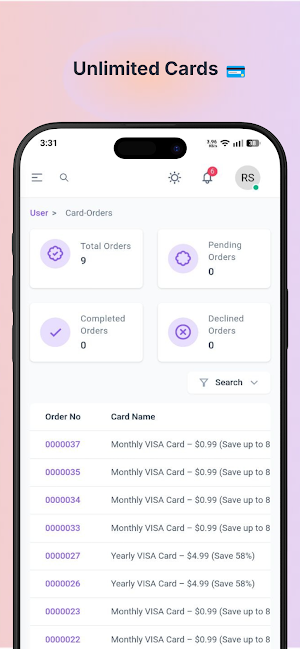 SiraPay – Private Virtual Card Screenshot 1