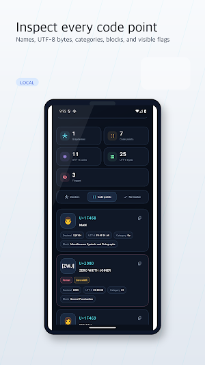 CodepointDeck: Text Inspector Screenshot 2