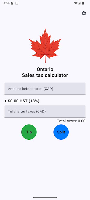 Canadian Sales Tax Calculator Screenshot 0