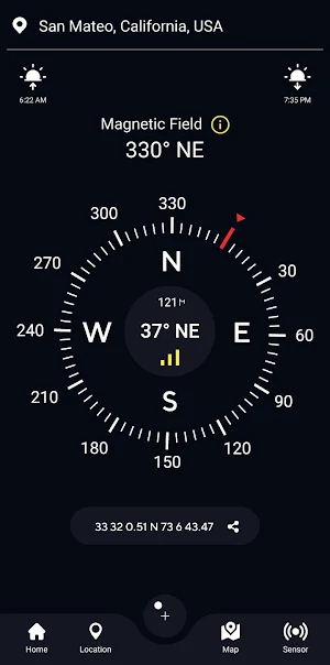 Free Compass for Android - GPS Compass Direction Screenshot 1