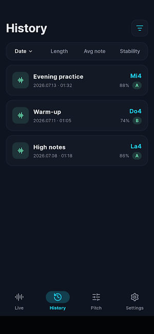 PitchVox - Vocal Pitch Monitor Screenshot 2