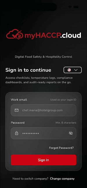 myHaccpCloud Screenshot 1