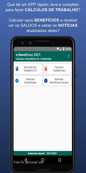 e-Benefícios - Cálculos e Benefícios Trabalhador Screenshot 1