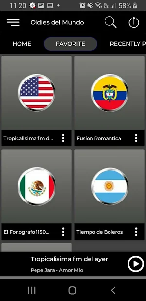 Radio Oldies del Mundo Screenshot 1