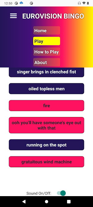 Eurovision Bingo Screenshot 3