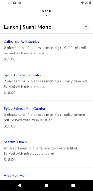 Blu Fish Sushi Bistro Screenshot 2