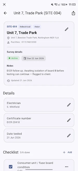 Site Audit Survey & PDF Report Screenshot 1