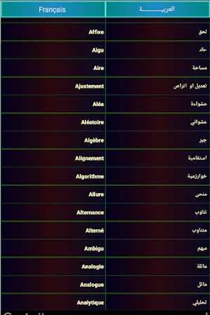 Dictionnaire math en français Screenshot 1