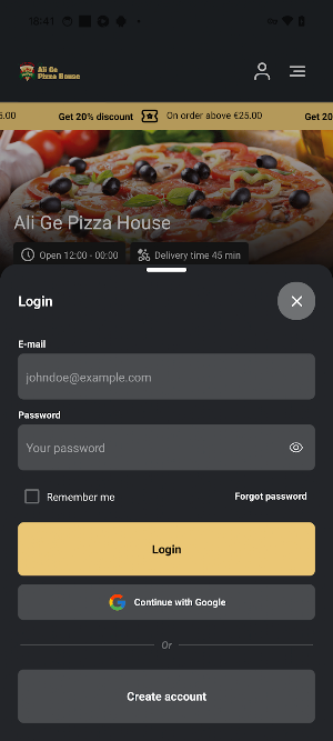 Ali Ge Pizza House Screenshot 1