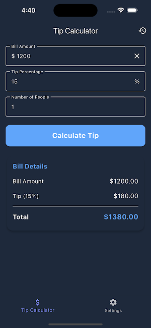Tip Calculator Screenshot 3