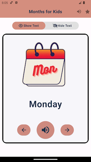 Days Flashcards For Kids Screenshot 1