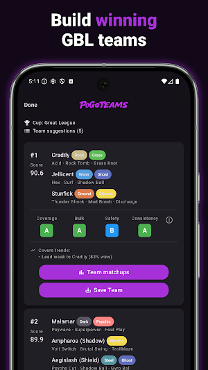 PoGoTeams – PvP Team Builder Screenshot 0