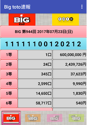 BIG toto速報・サッカーくじ Screenshot 1