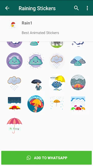 Raining Stickers WAStickerApps Screenshot 0