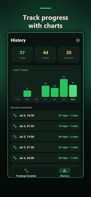 Pushup Counter - Rep Tracker Screenshot 1
