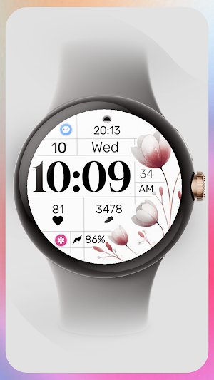Simple Floral 2 Watch Face Screenshot 3