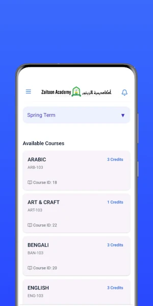 Zaitoon Academy Student Panel Screenshot 2