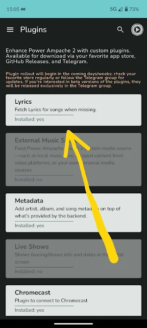 Lyrics Plugin Power Ampache 2 Screenshot 0