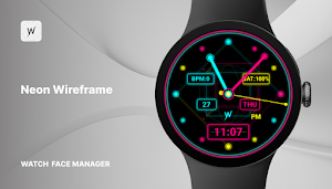 Neon Wireframe Watch Face Screenshot 0