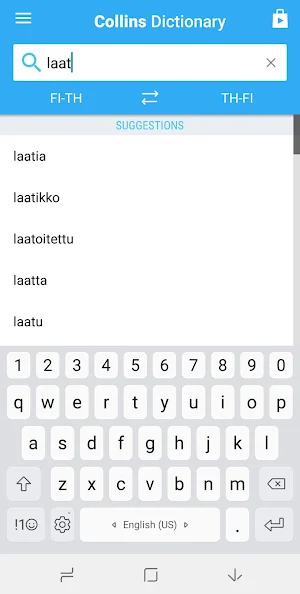 Thai-Finnish Dictionary Screenshot 0