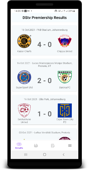 PSL Soccer App Screenshot 1
