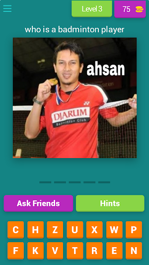 guess the badminton player Screenshot 3