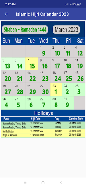 Islamic Hijri Calendar 2023 Screenshot 3