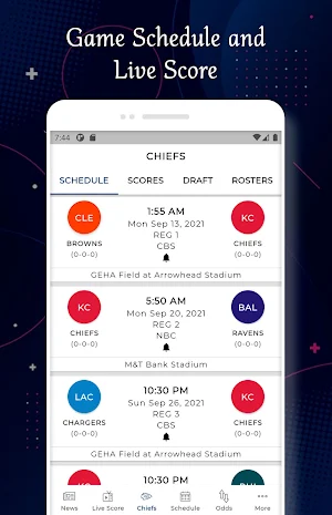kansas City - Football Live Score & Schedule Screenshot 1