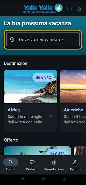 YallaYalla - Viaggi e Vacanze Screenshot 1